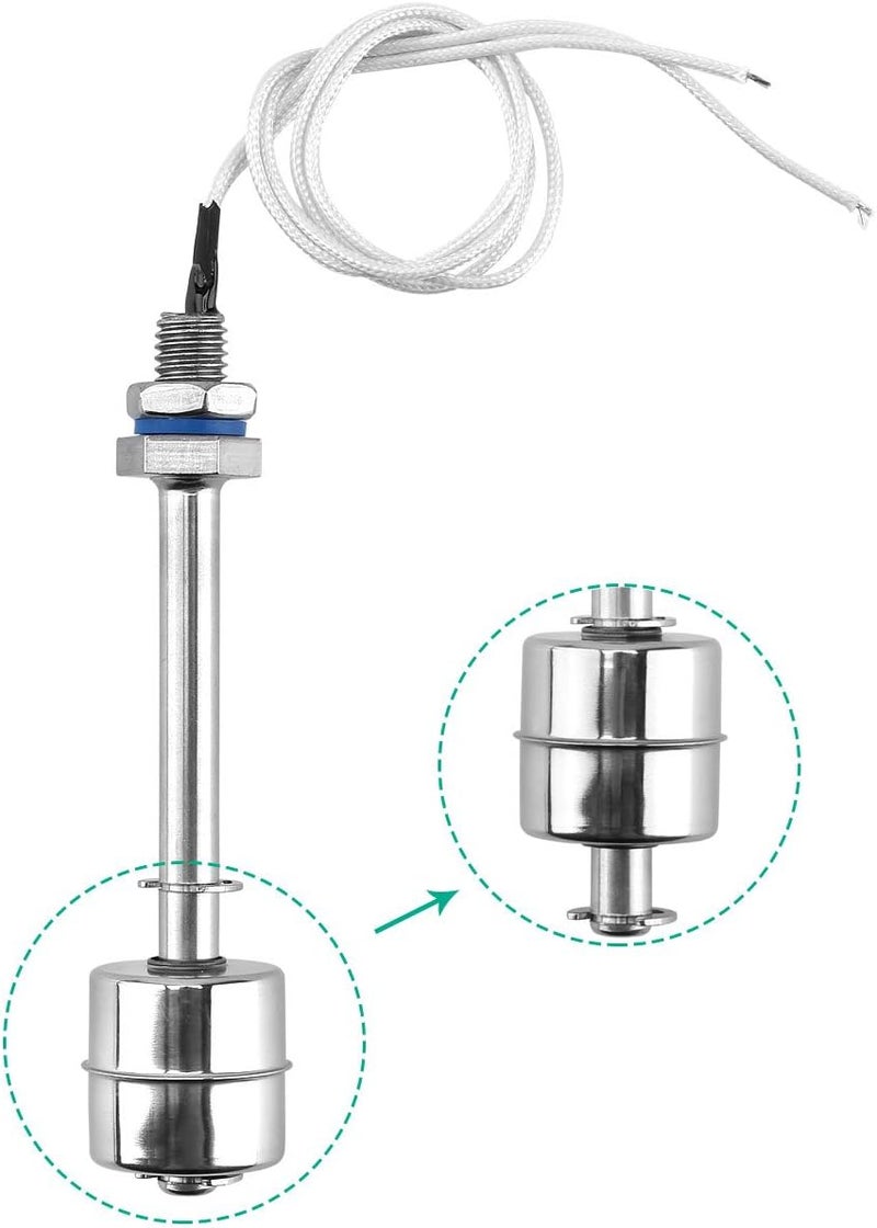 ELECALL 4" Float Switch Stainless Steel Tank Water Level Sensor 110V ES10010 Wire Length 12inch - Image 2