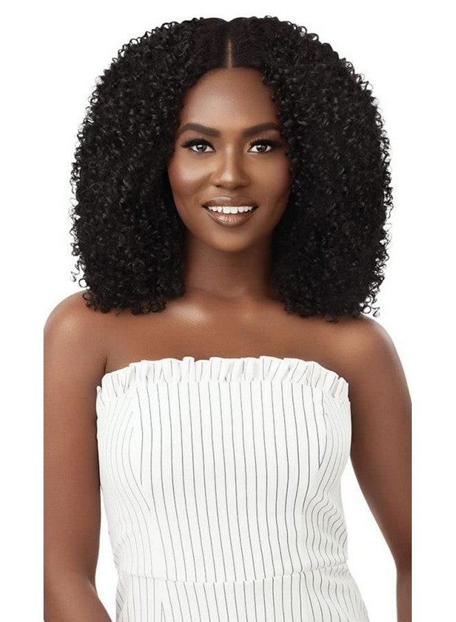 Outre Human Hair Premium Blend Big Beautiful Hair Leave Out Wig Afro Curls 16" (Nbrn) - Image 1