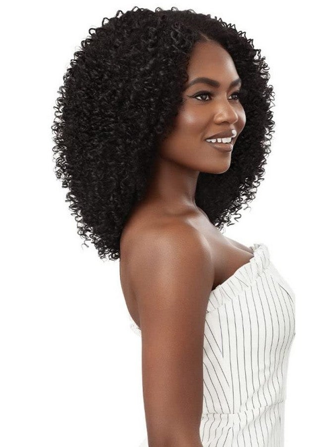 Outre Human Hair Premium Blend Big Beautiful Hair Leave Out Wig Afro Curls 16" (Nbrn) - Image 4