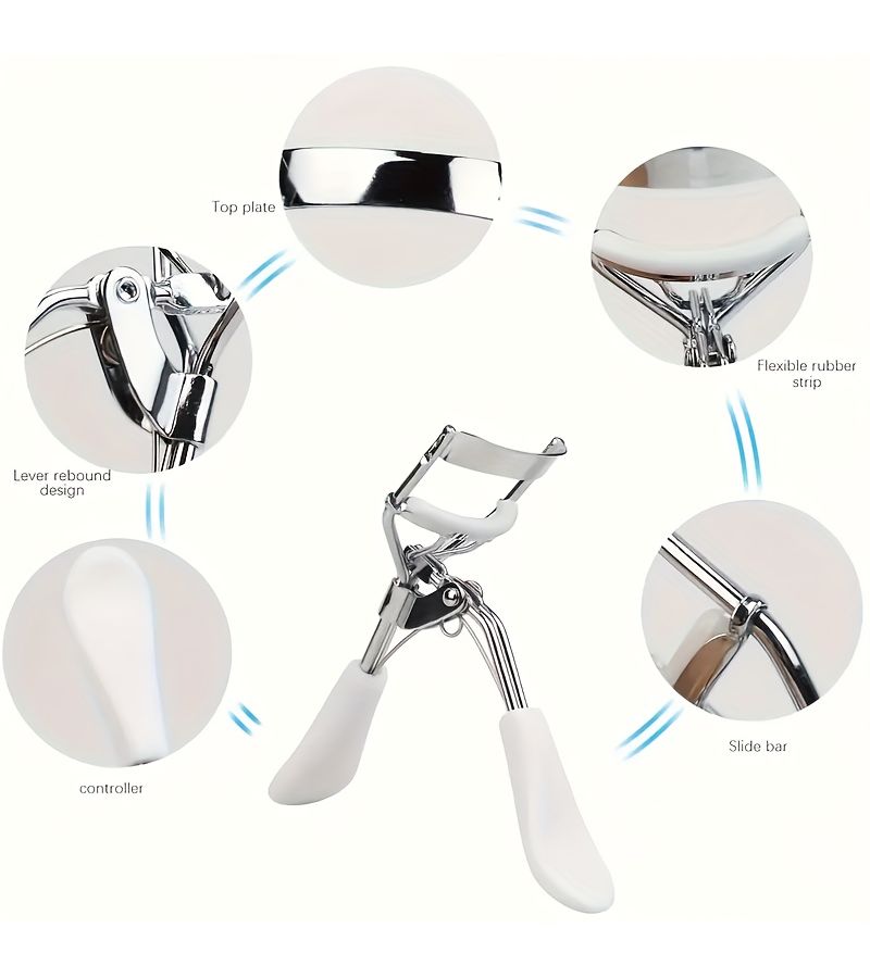 One Professional Eyelash Curler With 10 Replacement Pads And 10 Glue Strips For Long Lasting Wear Making Lashes Look Longer And Fuller Easy To Use Safe For Eyes Shapes Effortlessly Without Pinching - Image 4