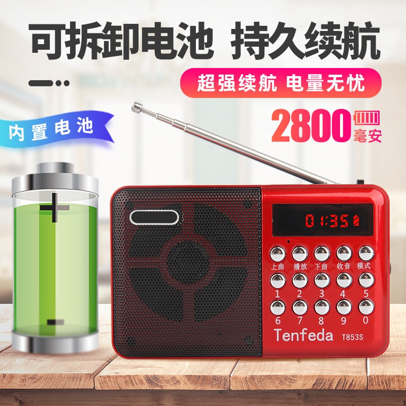 Automatic Fm Radio Small Mini Portable Charging Player Card Portable Multi-Function Listening Machine - Image 3