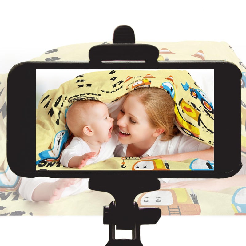 بامبو Construction Vehicle Baby Stuff, Engineering Excavator Baby Month Blanket for Newborn Photo Taken - Baby Age Blanket with 2 Frame - Image 4