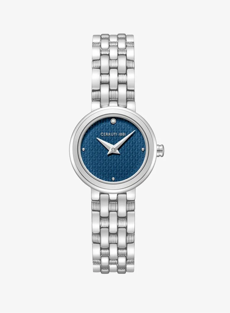 شيروتي 1881 Lusia Blue Dial Stainless Steel Bracelet Analog Watch for Women, 24mm