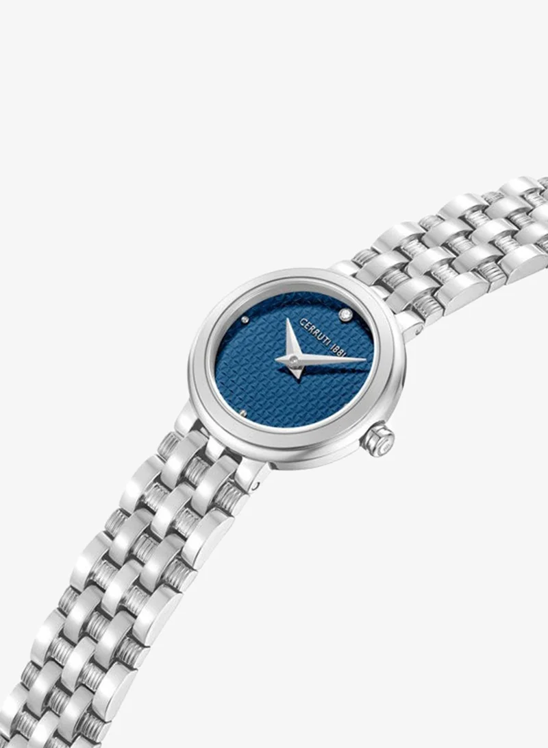 شيروتي 1881 Lusia Blue Dial Stainless Steel Bracelet Analog Watch for Women, 24mm