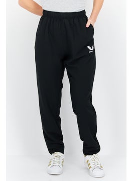 Women Sportswear Fit Brand Logo Track Pants, Black