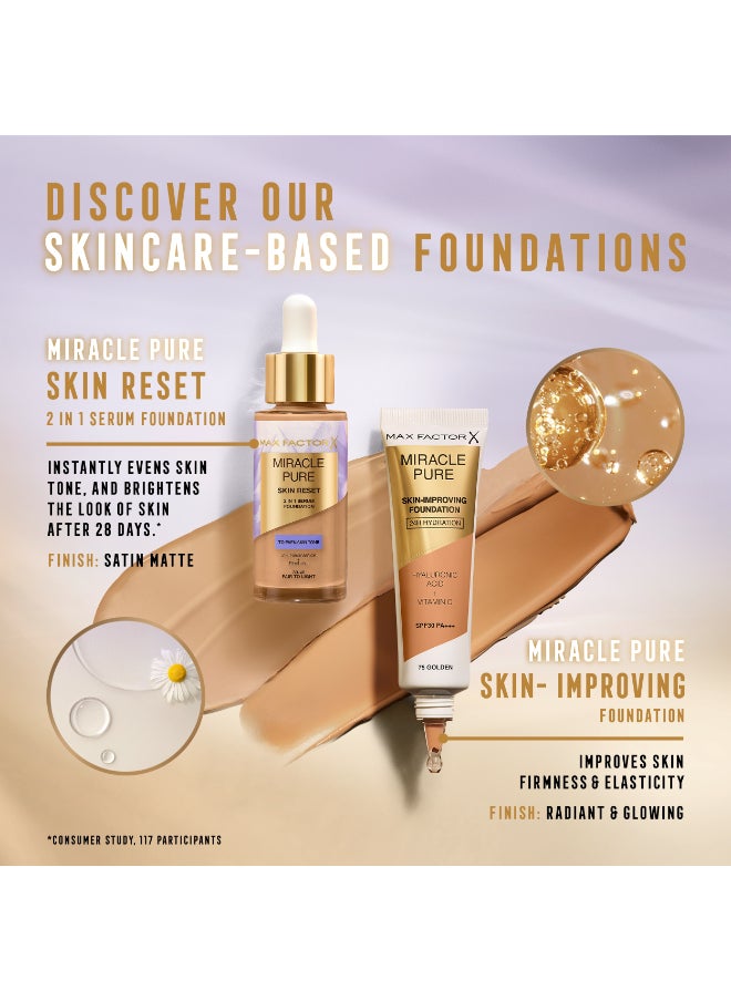 Max Factor - Miracle Pure 2in1 Skin Reset Serum Foundation - 80-85 - Medium, 30ml - Image 1