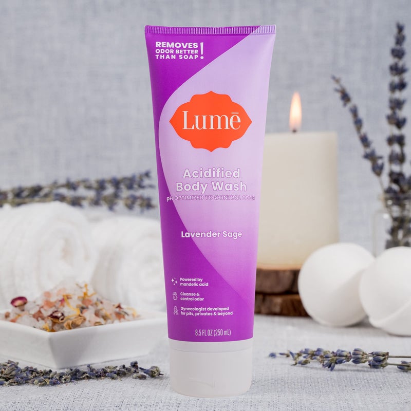Lume Acidified Body Wash - 24 Hour Odor Control - Removes Odor Better than Soap - Moisturizing Formula - Formulated Without SLS or Parabens - OB/GYN Developed - 8.5 ounce (Lavender Sage) - Image 4