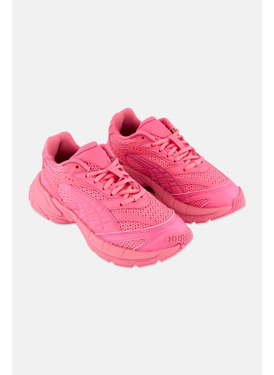 PUMA Kids Boy Velophasis Technisch Lace Up Sports Shoes, Pink  - Image 1