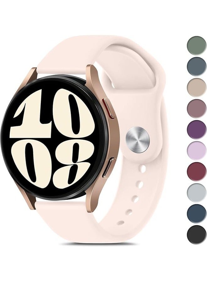 ELTRAZONE Sand Pink Soft Silicone Sport Band for Samsung Galaxy Watch 6 (40mm/44mm) & Galaxy Watch 6 Classic (43mm/47mm) - 20mm Replacement Strap for Men and Women - Image 1