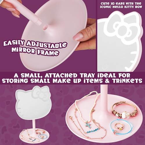 Get Trend Hello Kitty Sanrio LED Vanity Mirror with Lights for Women, Teens, Light Up Makeup Mirror for Desk, Room Decor, Kawaii Gifts for Women (Pink/Hello Kitty) - Image 4