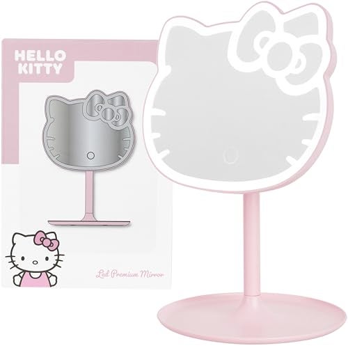 Get Trend Hello Kitty Sanrio LED Vanity Mirror with Lights for Women, Teens, Light Up Makeup Mirror for Desk, Room Decor, Kawaii Gifts for Women (Pink/Hello Kitty) - Image 1