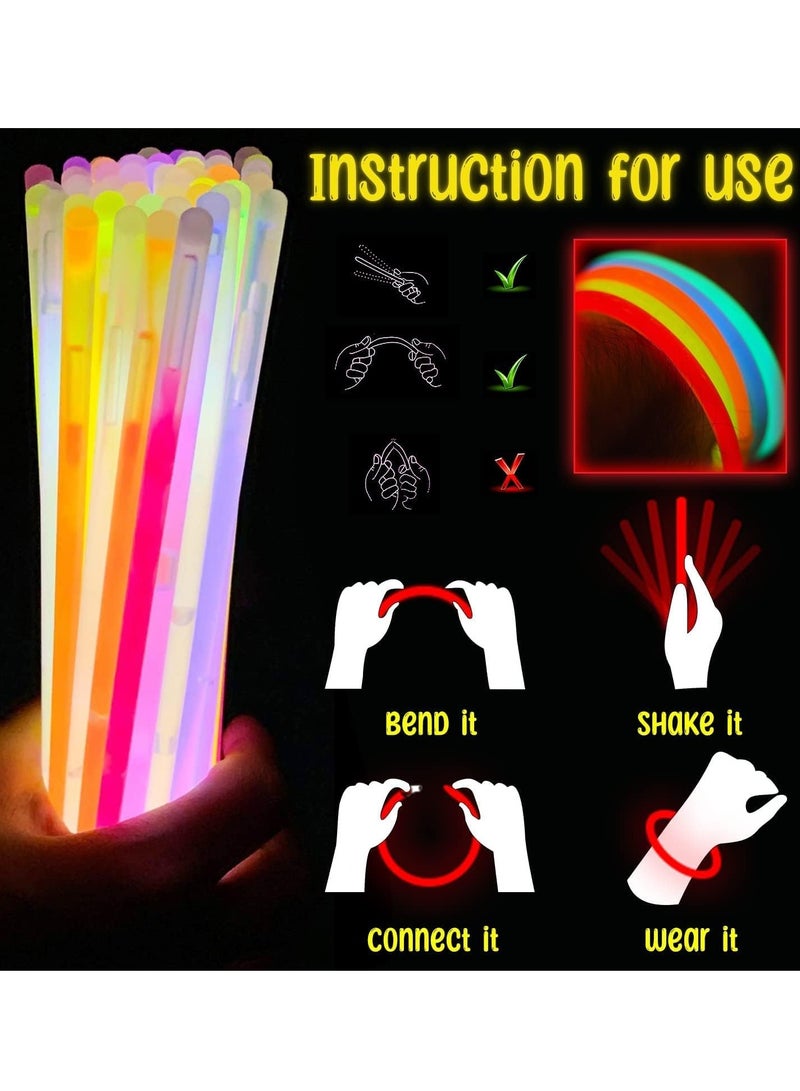 RollsTimi  100 Pieces Glow Sticks With Connectors Colorful Bracelets Necklaces For Fun,Cool Games,Themed Parties - Image 5