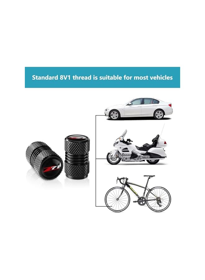 S-TOP Tire Valve Stem Caps for Chevy Z71 Silverado Colorado Car Wheel Air caps Metal Valve Stem Caps Decoration Accessories 4 Pcs Black - Image 3