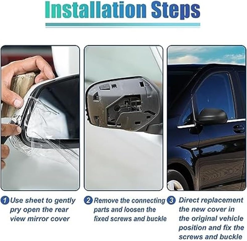 QASULER Matte Black Rearview Mirror Cap for Mercedes Vito W447 - Image 4