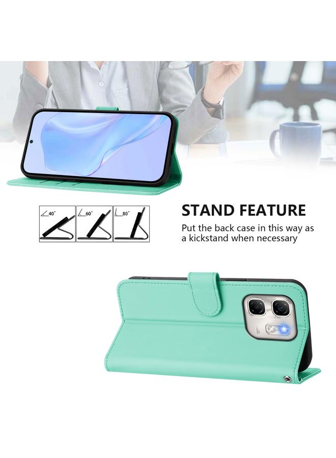 Zaboon Case For Infinix Hot 50i 5G / Smart 9 4G Skin Feel Solid Color Leather Phone Case with Lanyard - Image 3