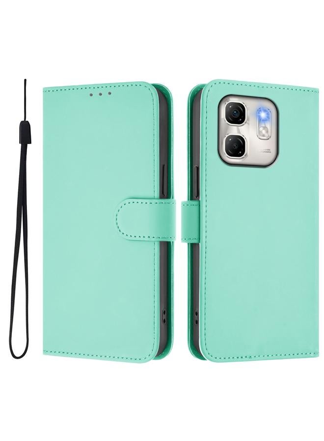 Zaboon Case For Infinix Hot 50i 5G / Smart 9 4G Skin Feel Solid Color Leather Phone Case with Lanyard - Image 2