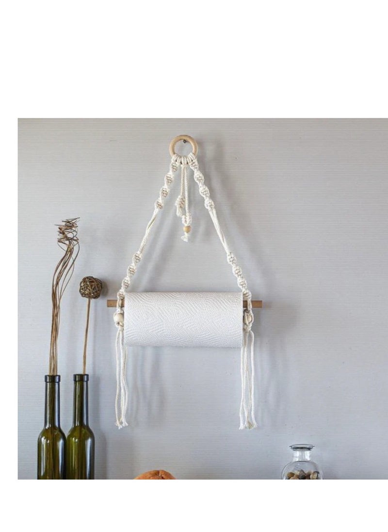 Generic - Handmade Macrame Napkin Holder – Boho Decorative Tabletop Organizer for Paper Napkins | Rustic Cotton Rope Stand for Kitchen, Dining, and Parties - Image 1