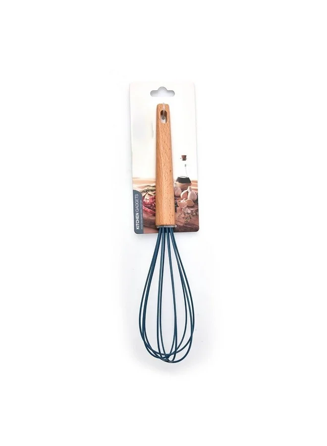 PARFAIT Silicone Whisk with Beech Wood Handle Brown and Navy Blue N-C244KA0522