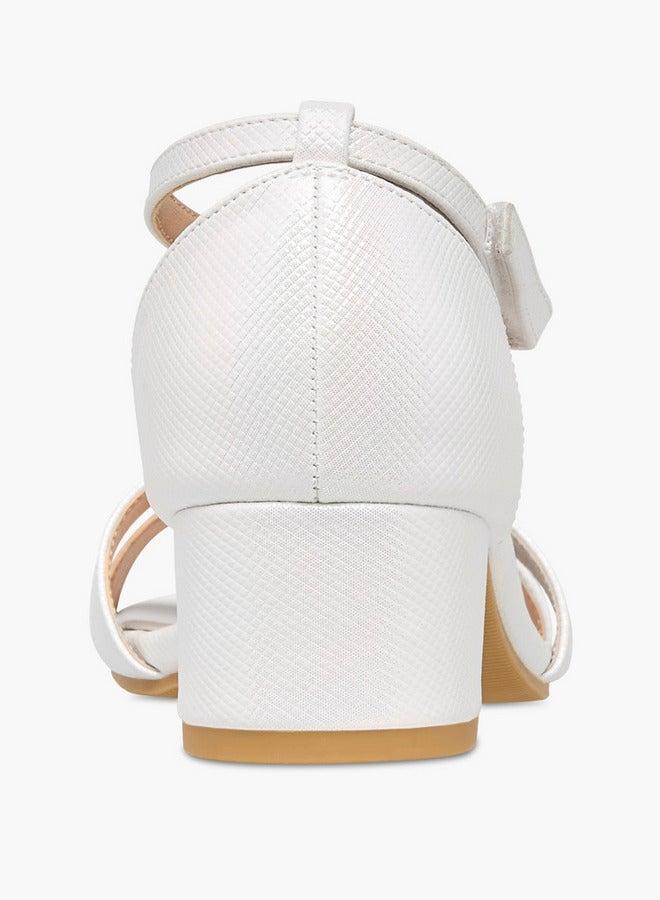 سيليست صنادل بكعب عريض مزينة بفراشة للبنات بإغلاق لاصق - Image 5