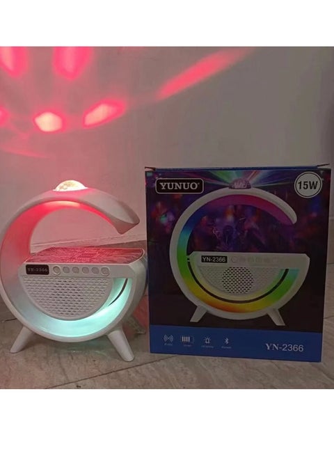 Yunuo YN-2366 Bedside Table Lamp Desk Night Light with 15W Quick Wireless Charger and Bluetooth Speaker