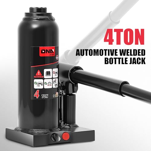 DNA Motoring 4 tons 88185 lbs Lifting Automotive Welded Hydraulic Bottle Jack for Repair Vehicle Pickup Truck wManual Handle Black TOOLS00354 - Image 3