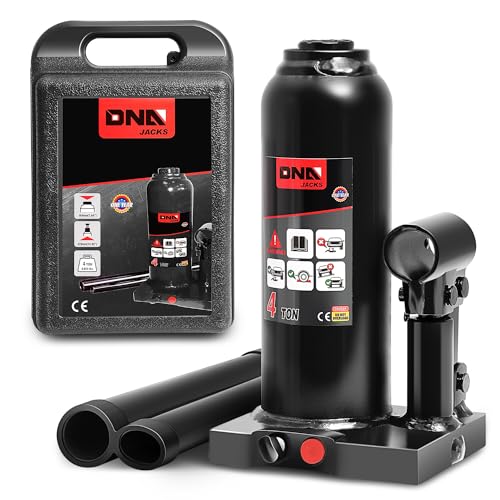 DNA Motoring 4 tons 88185 lbs Lifting Automotive Welded Hydraulic Bottle Jack for Repair Vehicle Pickup Truck wManual Handle Black TOOLS00354 - Image 1