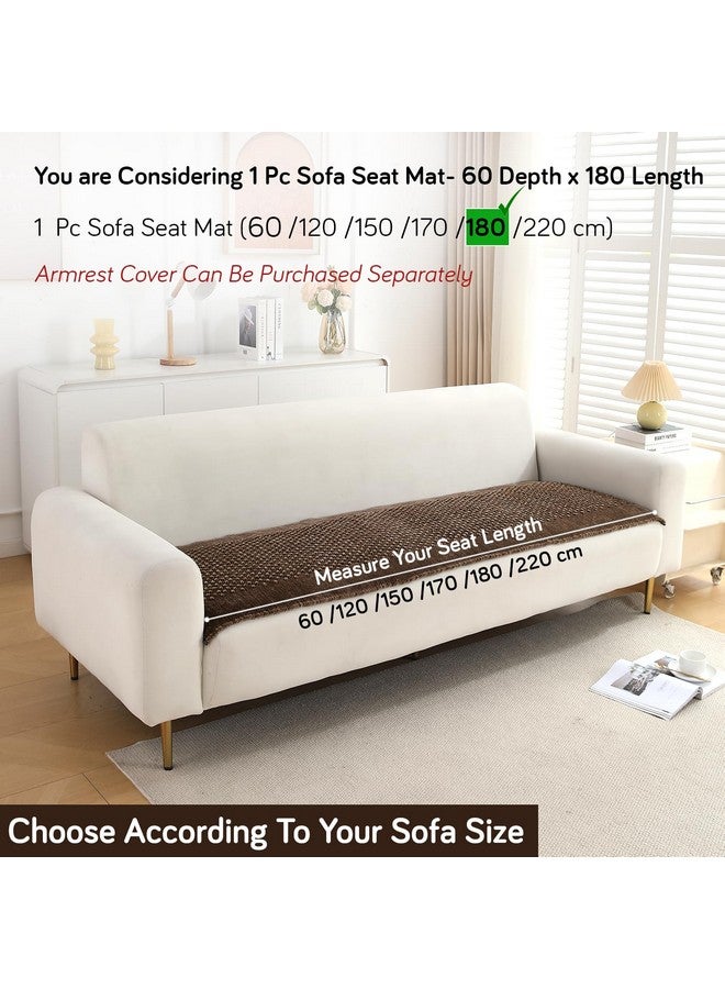 HOKIPO HOKIPO Poly Velvet Handloom Made Thick Sofa Cover Mats For L Shape And 1/2/3 Seater Sofa. Make Your Own Sofa Cover Set, Mat Length 60(D) X 180(L) Cm, Cedar Brown (In-761-Cbr)  - Image 4