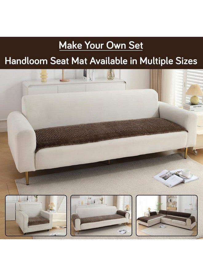 HOKIPO HOKIPO Poly Velvet Handloom Made Thick Sofa Cover Mats For L Shape And 1/2/3 Seater Sofa. Make Your Own Sofa Cover Set, Mat Length 60(D) X 180(L) Cm, Cedar Brown (In-761-Cbr)  - Image 3