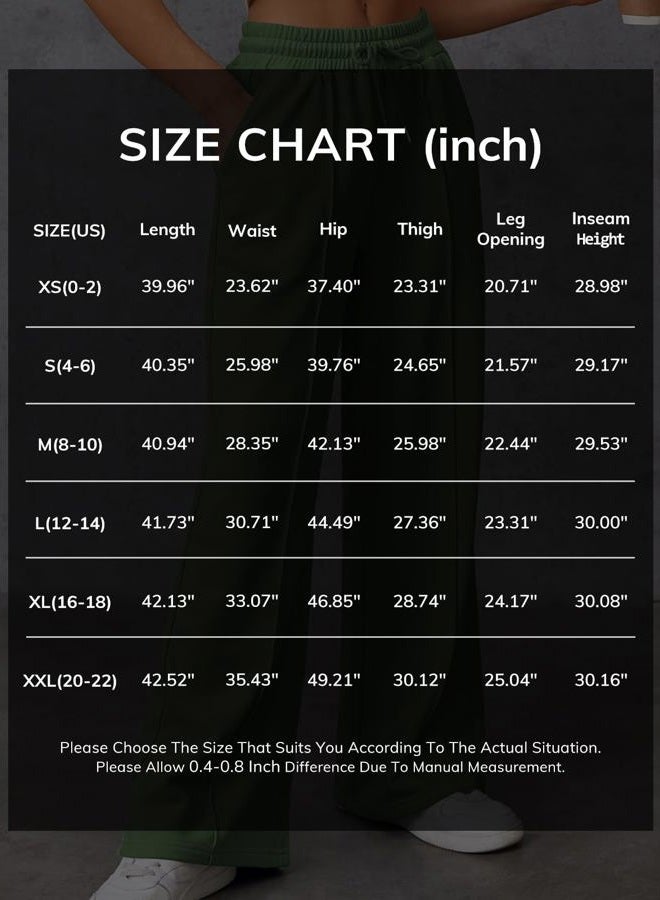 MIROMIHO Womens Wide Leg Sweatpants Flare High Waisted Baggy Pants Drawstring Athletic Joggers Fashion Winter Outfits, Black, XL - Image 5
