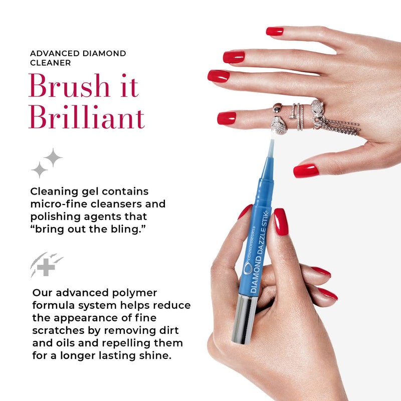 CONNOISSEURS Diamond Dazzle Stik for Rings, Earrings, and Bracelets - Portable Jewelry Cleaner Solution Pen - Reduces Scratches and Removes Dirt - Image 3
