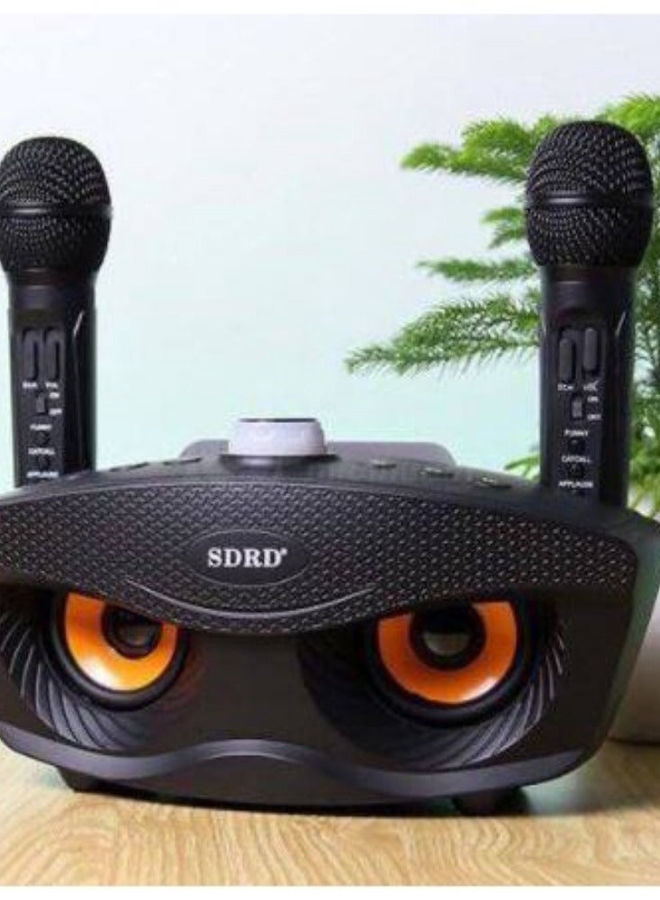 SDRD *Kokni*SDRD 306  Wireless Bluetooth Dual Microphone Karaoke Portable 3D Stereo Speaker with Sound card - Image 2