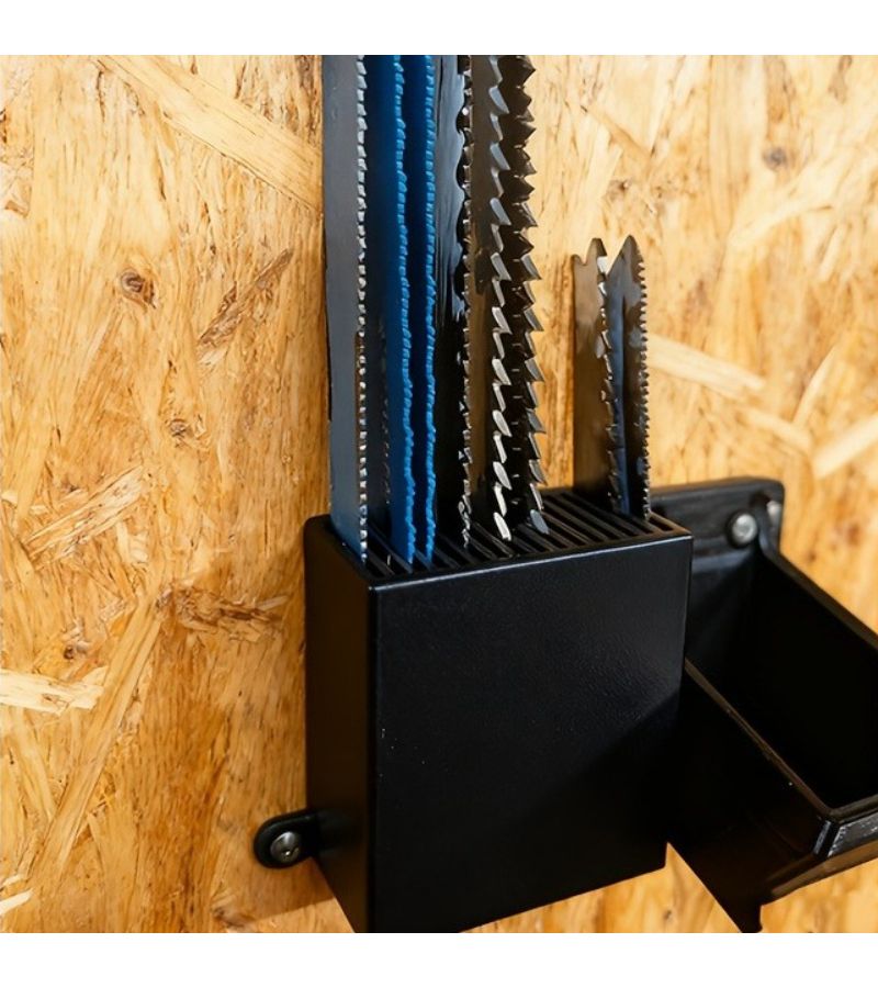 Wall Mounted Bow Saw Blade Holder Black Anti Tipping Design Durable Plastic Material Space Saving Tool Storage Rack Safe Storage For Home Workshops Modern Workshop Additions Multifunctional Shelving - Image 1