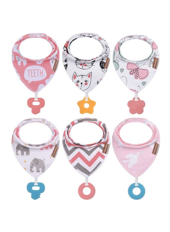 Vuminbox Baby Bandana Drool Bibs 6Pack And Teething Toys 6Pack Made With 100% Organic Cotton Absorbent And Soft Unisex (Multicolor) - Image 1