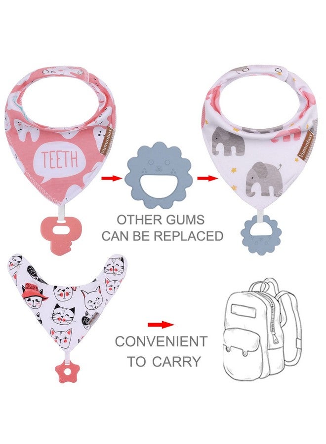 Vuminbox Baby Bandana Drool Bibs 6Pack And Teething Toys 6Pack Made With 100% Organic Cotton Absorbent And Soft Unisex (Multicolor) - Image 4