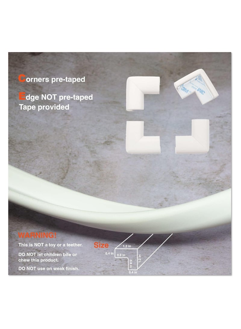 VIUAUAX Edge Corner Protector Baby Proofing (Large 2 meters Edge 4 Corners), Hefty-Fit Heavy-Duty, Soft NBR Rubber Foam, Furniture Fireplace Safety Bumper Guard, 3M Adhesive.Children's bumper, safety glass baby anti-knock, thickening protection strip, soft package table edge anti-collision corner protection strip - Image 5