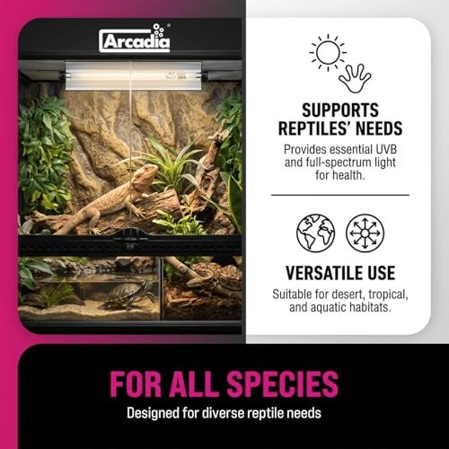 Arcadia T5 UVB Reptile Light Fixture Kit 12" Long 8 Watts 7% UVB ShadeDweller – Complete UVB Light for Reptiles, Turtles, Snake, Bearded Dragon Lamp, Long Lasting Easy to Use Professional Lighting - Image 3