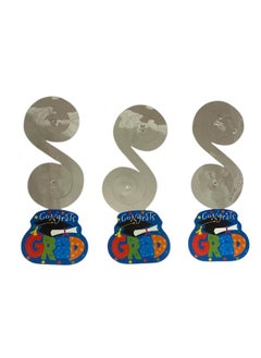 Generic Graduation Foil Silver Swirl Decoration 