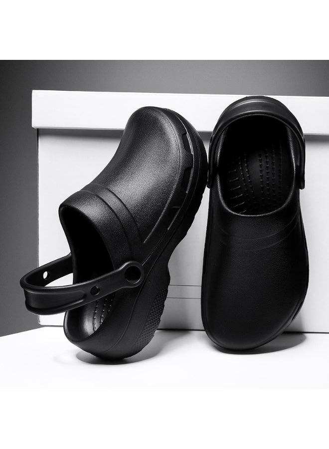 أحذية جراحية للرجال، أحذية الطهاة، وأحذية الحماية، مناسبة للأطباء والممرضات والطهاة وموظفي المختبرات؛ صنادل غير قابلة للانزلاق (أسود). - Image 5