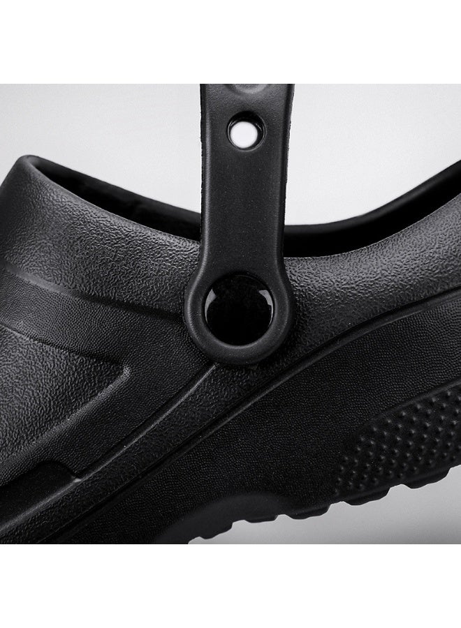 أحذية جراحية للرجال، أحذية الطهاة، وأحذية الحماية، مناسبة للأطباء والممرضات والطهاة وموظفي المختبرات؛ صنادل غير قابلة للانزلاق (أسود). - Image 3