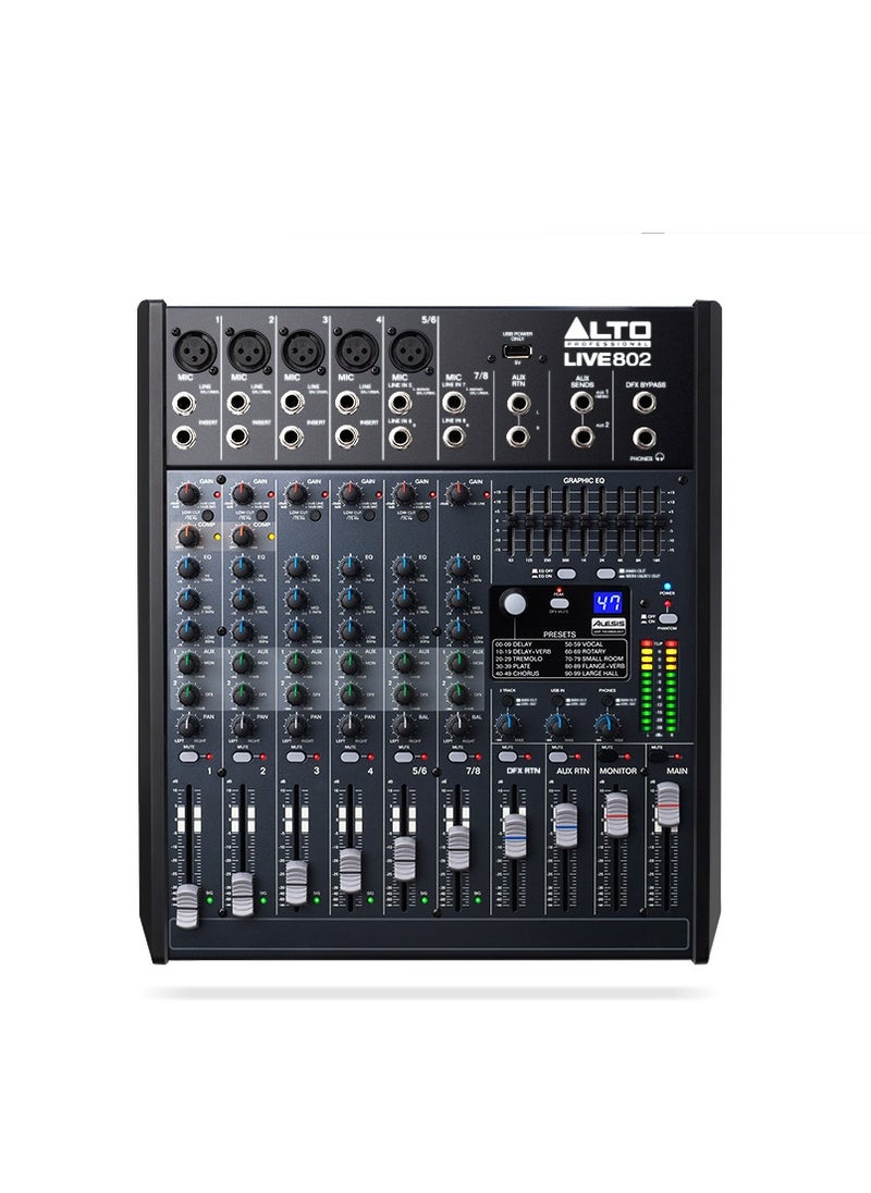 Alto Professional Alto Professional Live 802 8-Channel/2-Bus Mixer with DSP and USB  - Image 2
