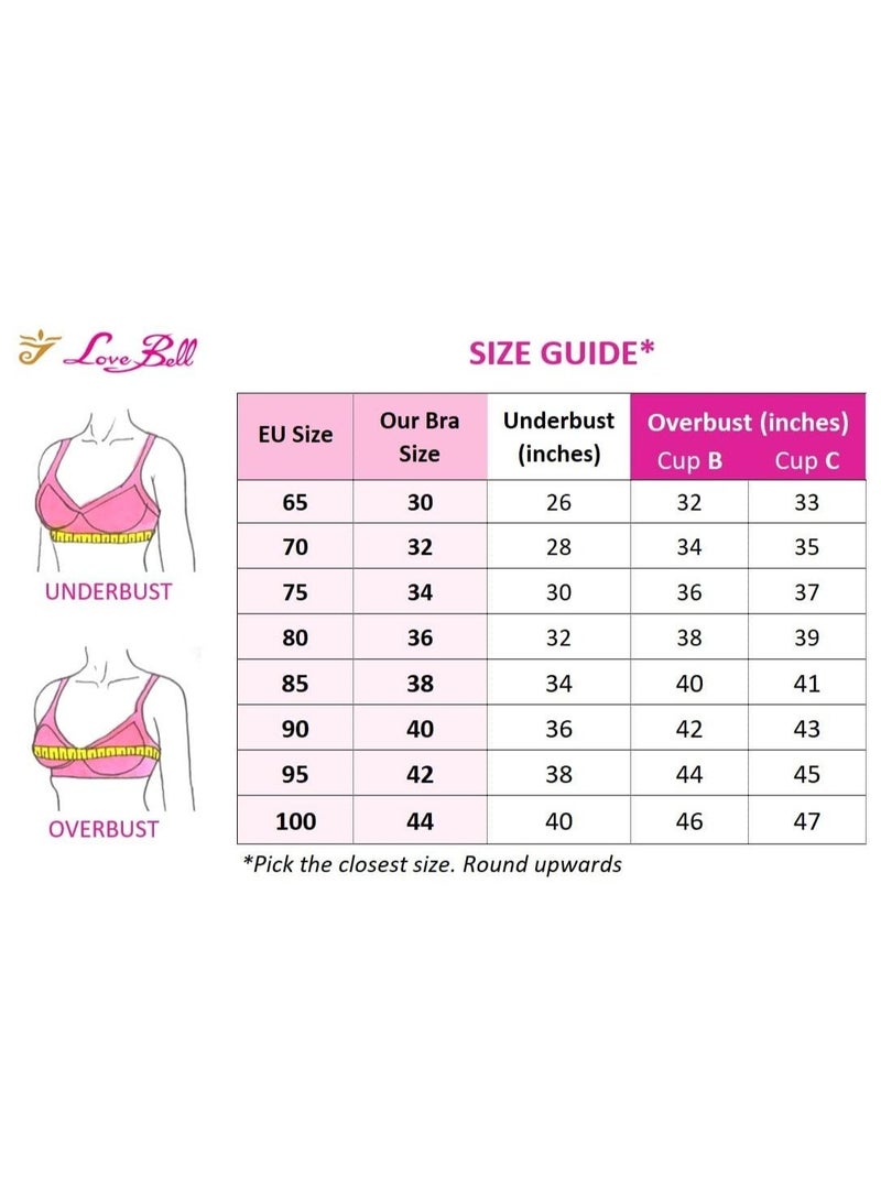 Love Bell Women's Everyday Bra - Cotton Spandex Four-way Stretch Shaping - Non-Padded, Minimizer, Wire-free, Super Comfort (B, Sporty Grey, 32B) - Image 2