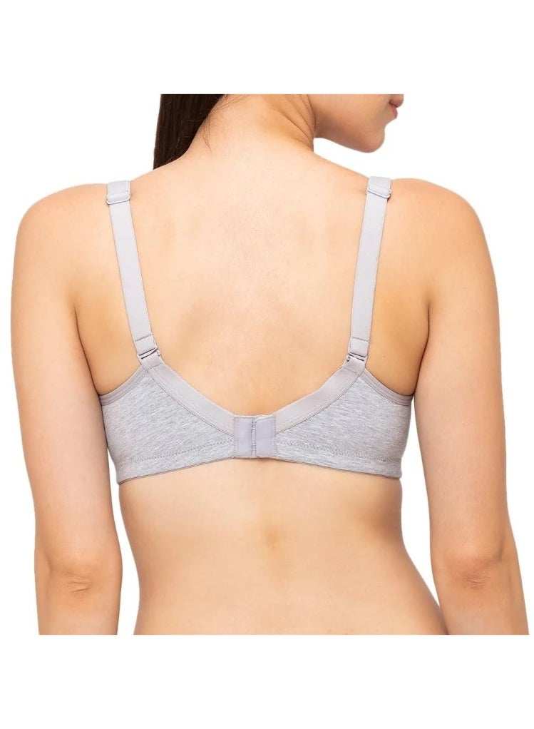 Love Bell Women's Everyday Bra - Cotton Spandex Four-way Stretch Shaping - Non-Padded, Minimizer, Wire-free, Super Comfort (B, Sporty Grey, 32B) - Image 4