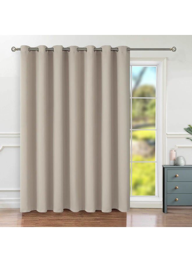 BGment Sliding Door Curtain for Patio 84 Inch Long, Extra Wide Room Divider Room Darkening Curtain for Bedroom, Blackout Thermal Insulated Privacy Window Drape, 1 Panel, Camel, 100 Inches Wide - Image 1