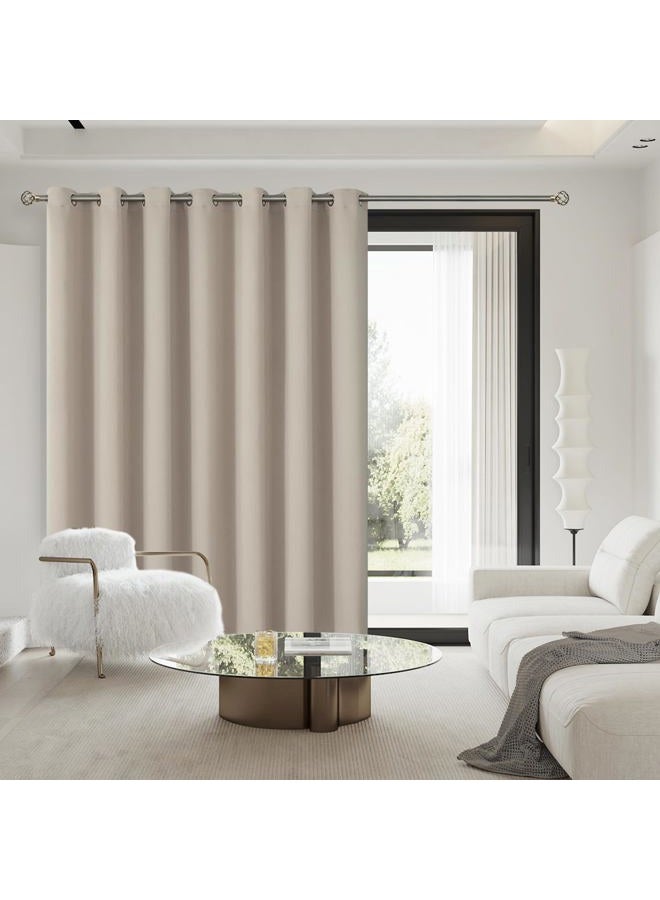 BGment Sliding Door Curtain for Patio 84 Inch Long, Extra Wide Room Divider Room Darkening Curtain for Bedroom, Blackout Thermal Insulated Privacy Window Drape, 1 Panel, Camel, 100 Inches Wide - Image 2