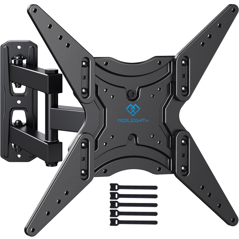 PERLESMITH TV Wall Bracket Swivel Tilt Extend, Universal Wall Mount for 26-60 Inch Flat/Curved TVs, Adjustable TV Brackets Hold up to 35 KG Max.VESA 400x400 mm - Image 1