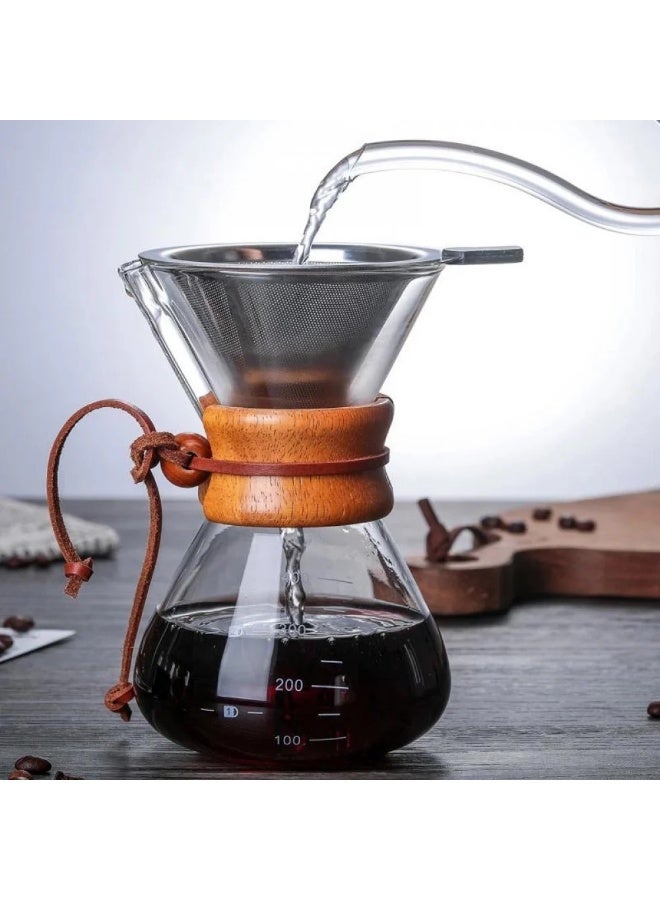 كيميكس كيكمس 400 مل اداة تحضير القهوة مسكة خشبية - Image 1