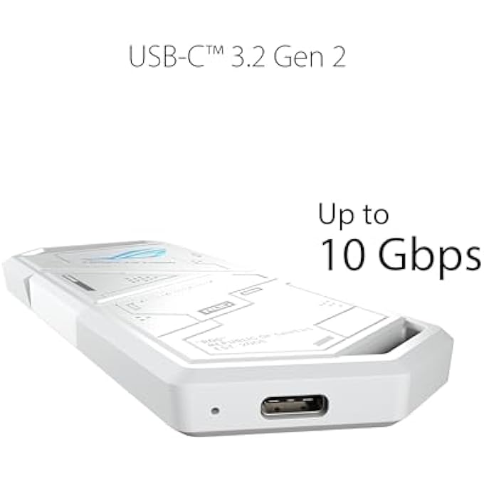 rayihni ROG STRIX ARION WHITE EDITION/M.2 NVME EXTERNAL SSD CASE/TOOLLESS INSTALLATION/USB-C TO C TO A CABLE/THERMAL PAD INCLUDED/AURA SYNC SUPPORT - Image 3