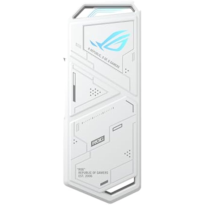 rayihni ROG STRIX ARION WHITE EDITION/M.2 NVME EXTERNAL SSD CASE/TOOLLESS INSTALLATION/USB-C TO C TO A CABLE/THERMAL PAD INCLUDED/AURA SYNC SUPPORT - Image 1
