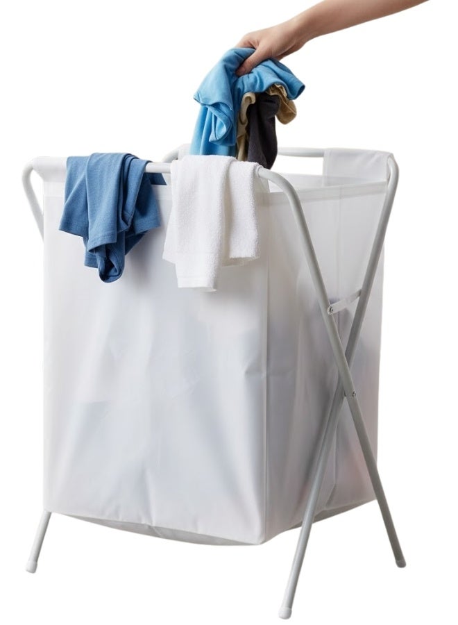 IKEA Laundry Basket 50L Foldable Laundry Bag White Metal Frame Lightweight and Portable Ideal for Small Spaces Load Capacity up to 8kg Practical Design for Storage and Transport - Image 1
