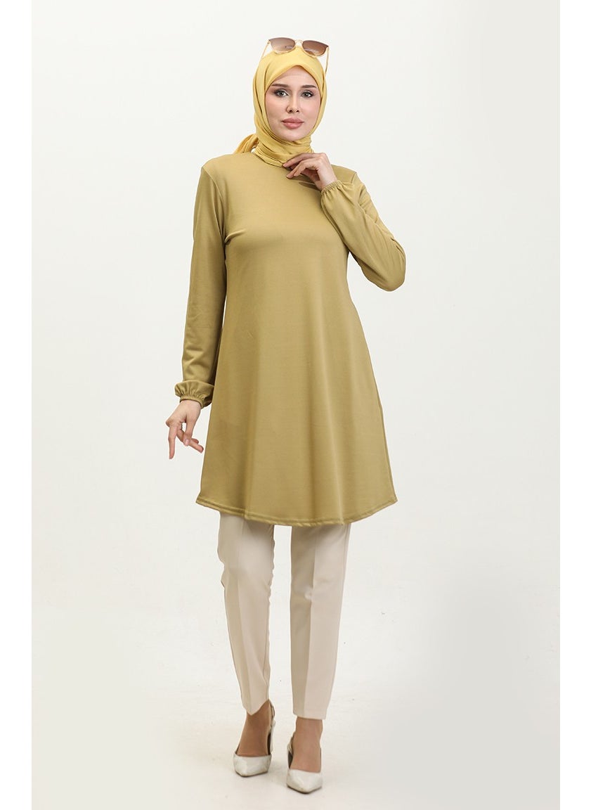 Plain Elasticated Sleeve Crepe Tunic 8709-04 Saffron Color - pzsku/Z3D94F4CC9BA74DBBA2CEZ/45/_/1738801519/83f9c40c-2e18-4ca7-a683-c7e5a8492568